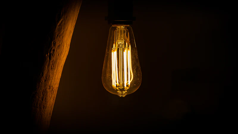 Guirnalda de luces cálidas encendidas en la oscuridad