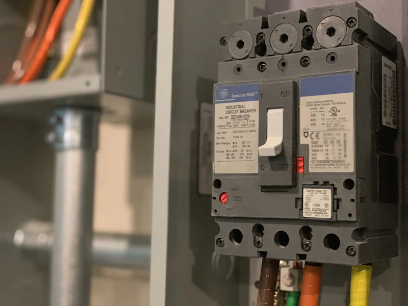 Caja de interruptores con térmica y cables