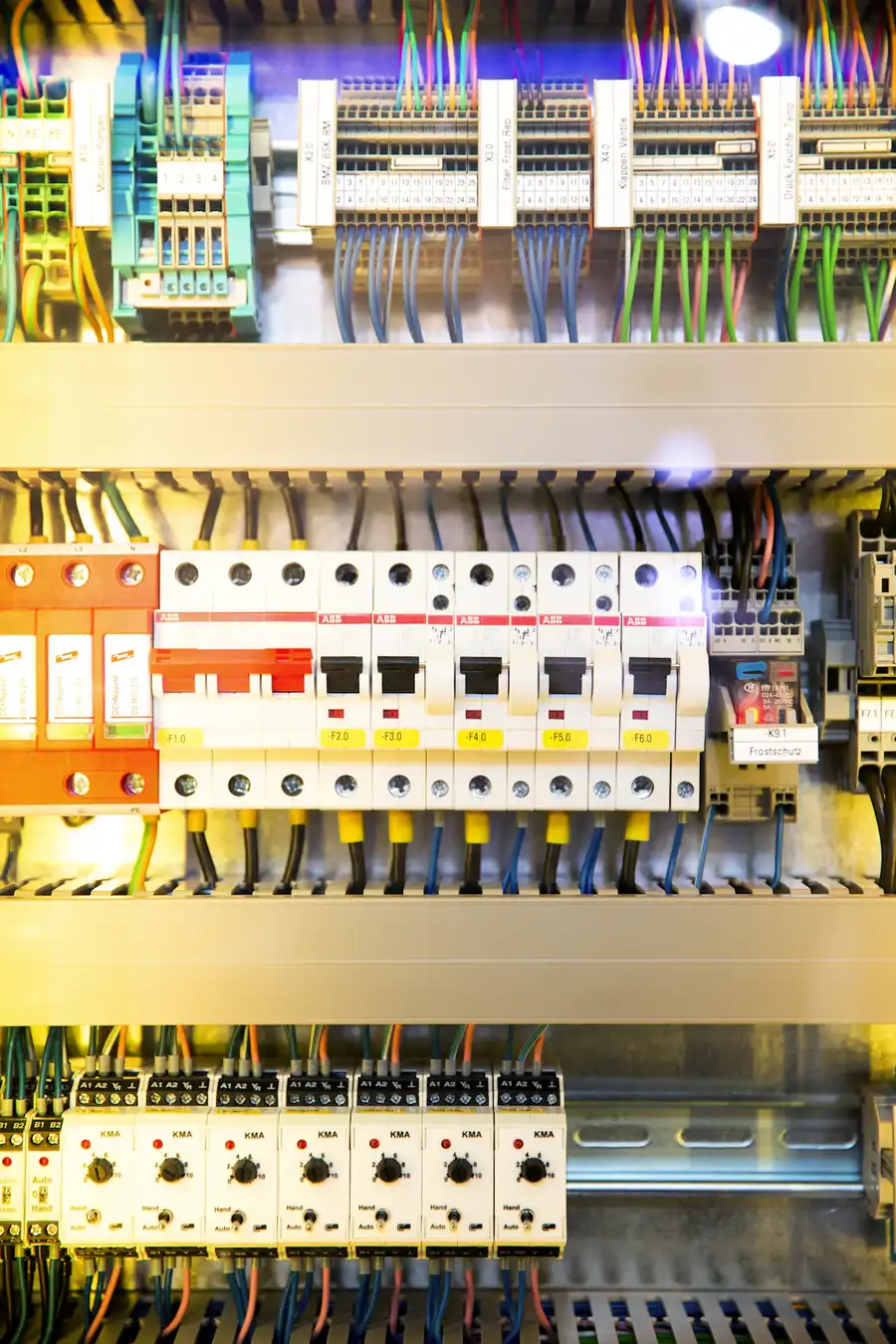 Tablero eléctrico con térmicas y cableado prolijo